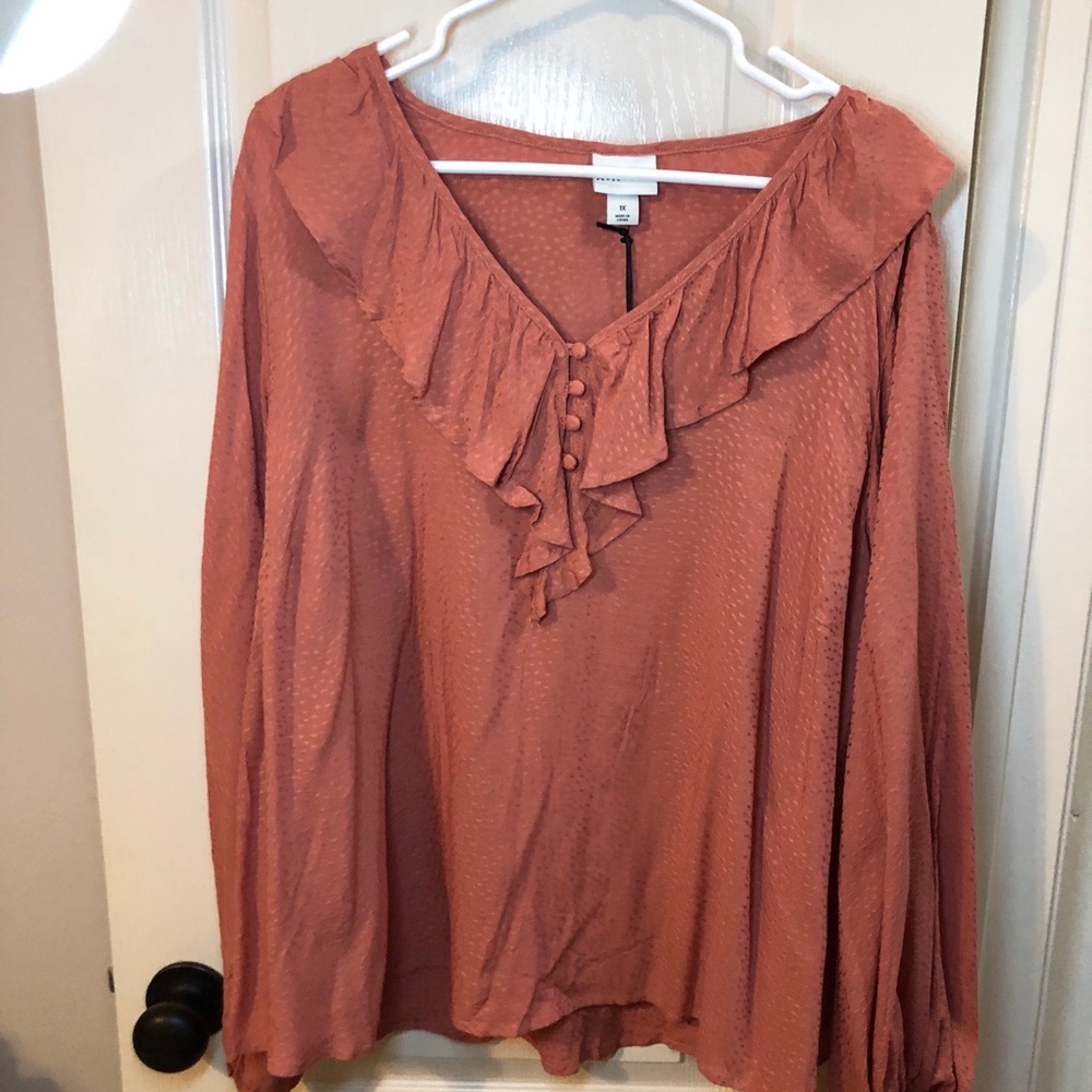 AVA and VIV salmon blouse